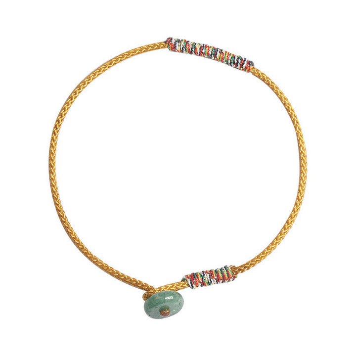 Handwoven green aventurine cord bracelet — view 9
