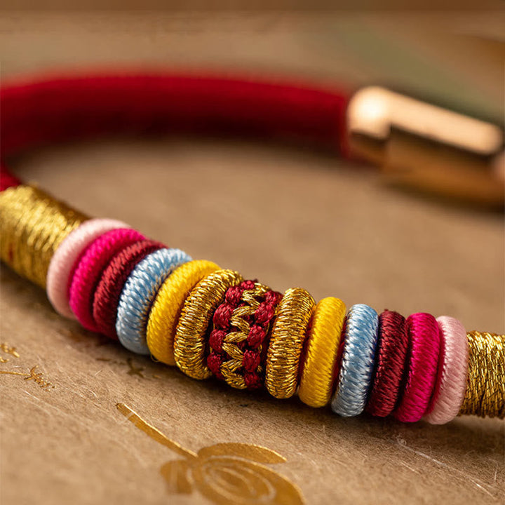 Buddha Stones Tibetan Handmade King Kong Knot Protection Magnetic Buckle Braided Bracelet Bracelet BS 8