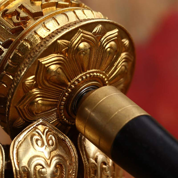 Tibetan copper prayer wheel decoration — view 4