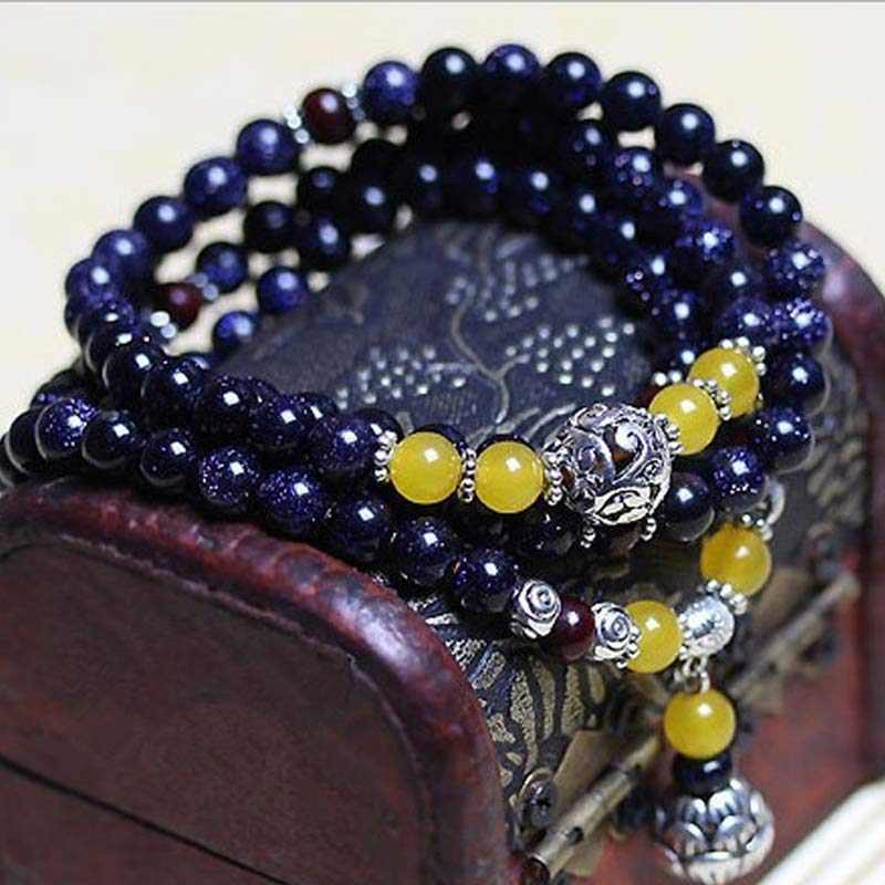 Blue Sandstone Mala Bracelet — main product view