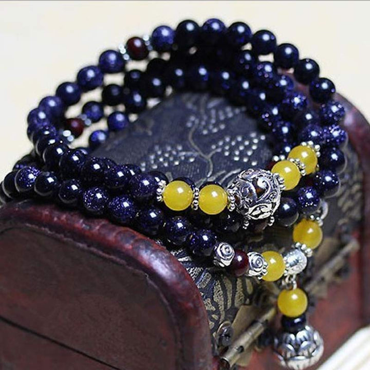 Blue Sandstone Mala Bracelet — main product view