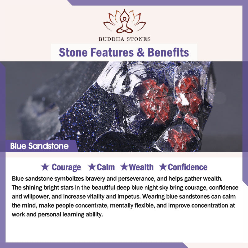 Blue Sandstone Mala Bracelet — product view 7