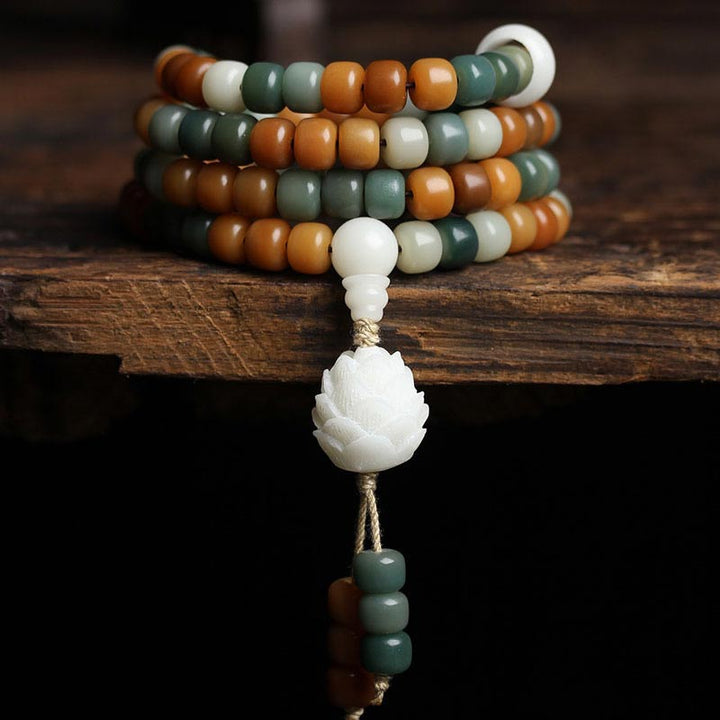 Bodhi Lotus Mala Necklace & Bracelet — main product view