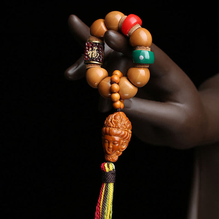 Bodhi Seed Avalokiteshvara Fu Character Tactile Meditation Beads — main product view