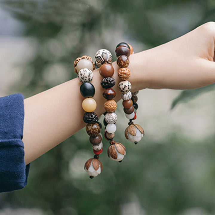 Bodhi Seed Lotus Wrist Mala — product view 2