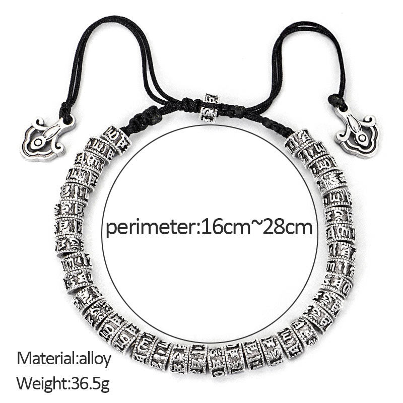 Adjustable Om Mani Padme Hum alloy bracelet — view 5