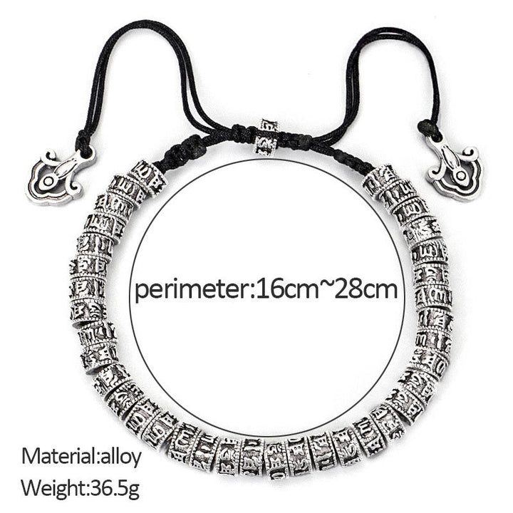 Adjustable Om Mani Padme Hum alloy bracelet — view 5