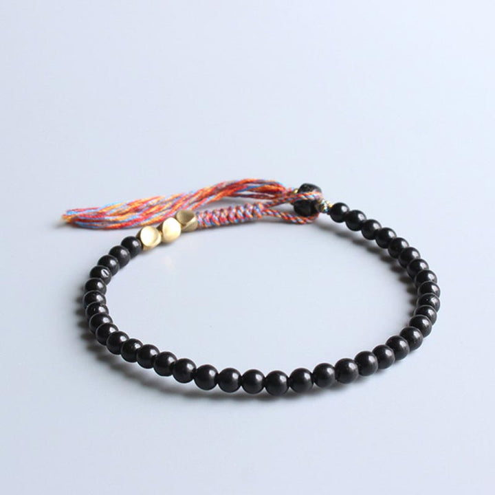 Black onyx tassel bracelet — view 2