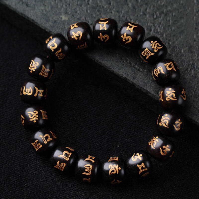 Tibetan Ebony Wood Mantra Bracelet — view 1