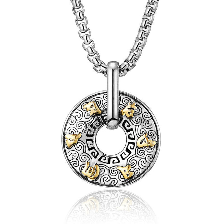 Om Mani Padme Hum peace buckle necklace — view 1