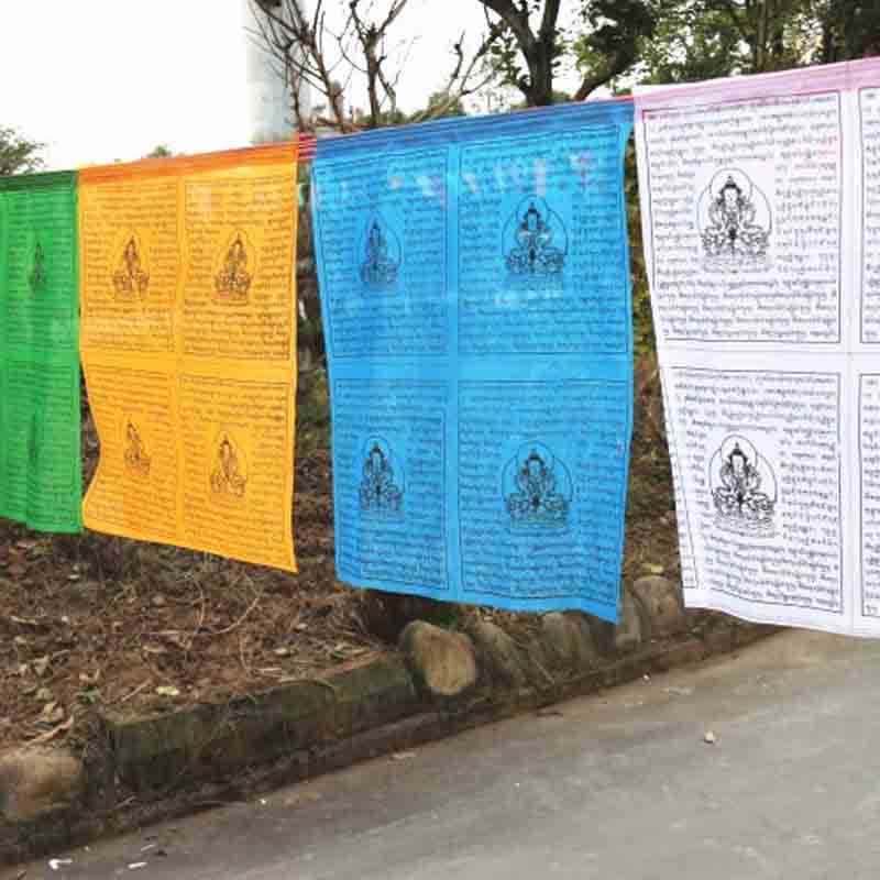 Five-color Windhorse prayer flag strand — view 4