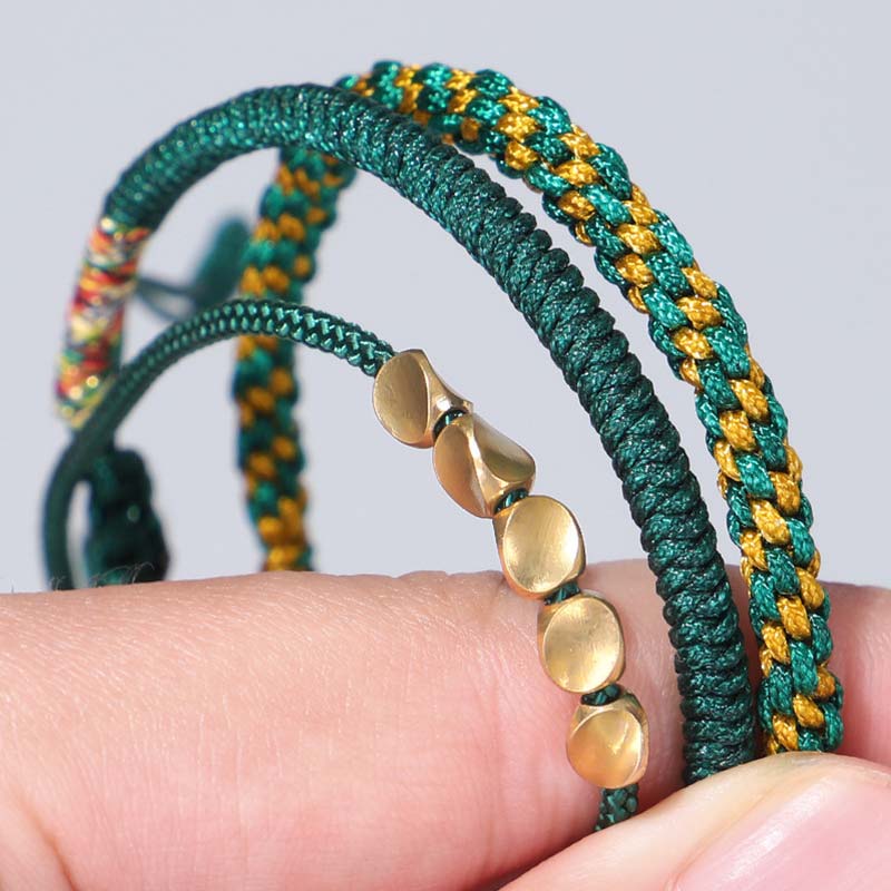 Three-piece copper bead cord bracelet set — view 17