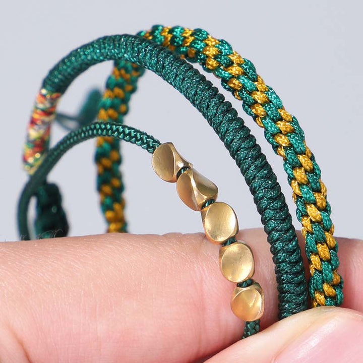 Three-piece copper bead cord bracelet set — view 17