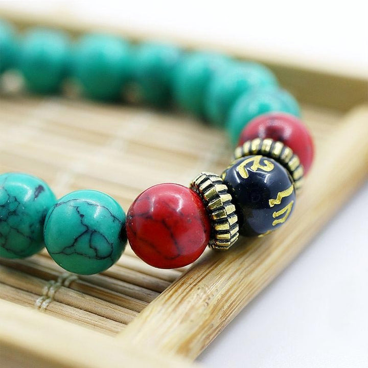 Tibetan Turquoise Mala Necklace — view 3