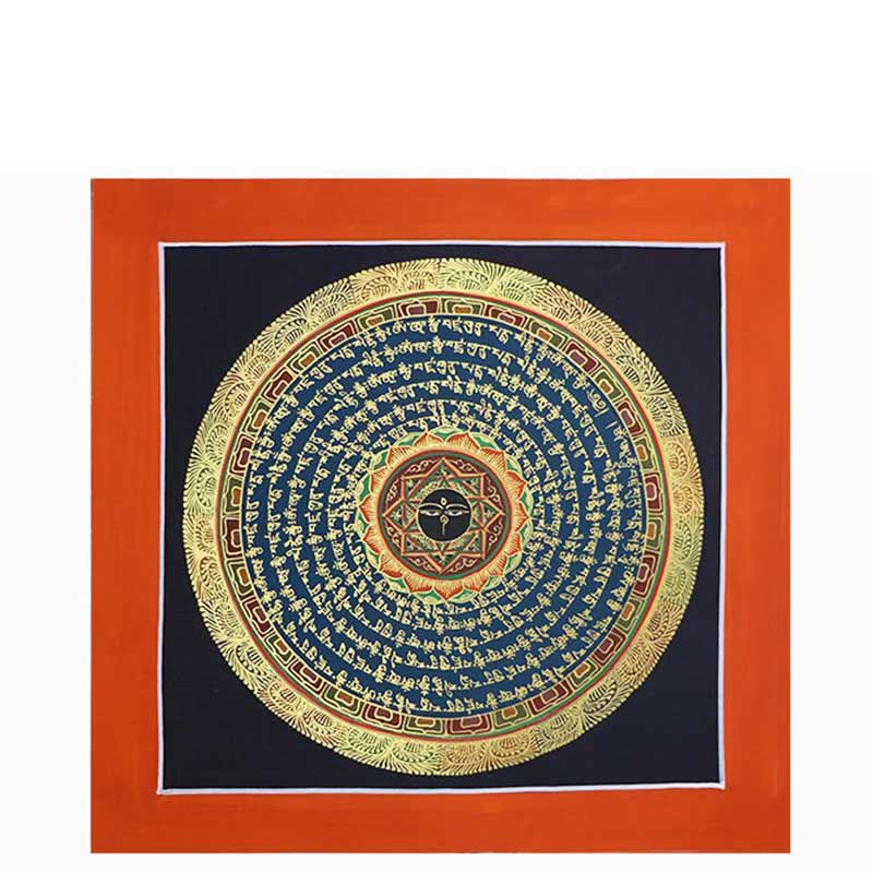 Buddha Stones Tibetan Handmade Thangka Painting Spiritual Blessing Blind Box Random Color Pattern Tibetan Thangka BS 4