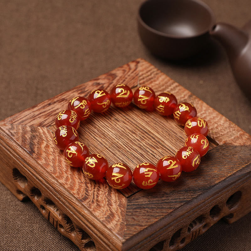 White crystal and black onyx mantra bracelet — view 27