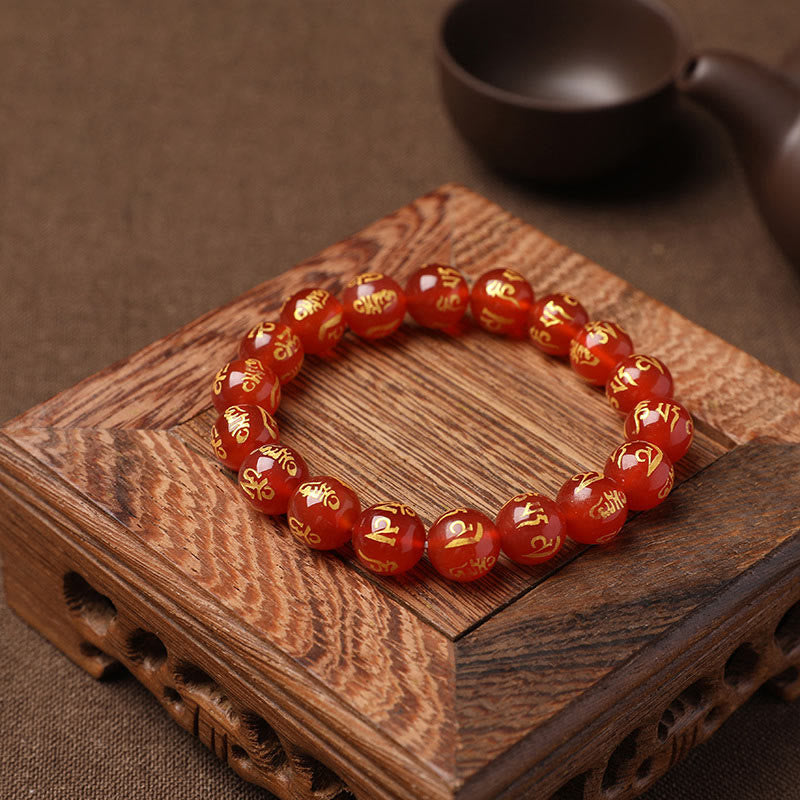 White crystal and black onyx mantra bracelet — view 26