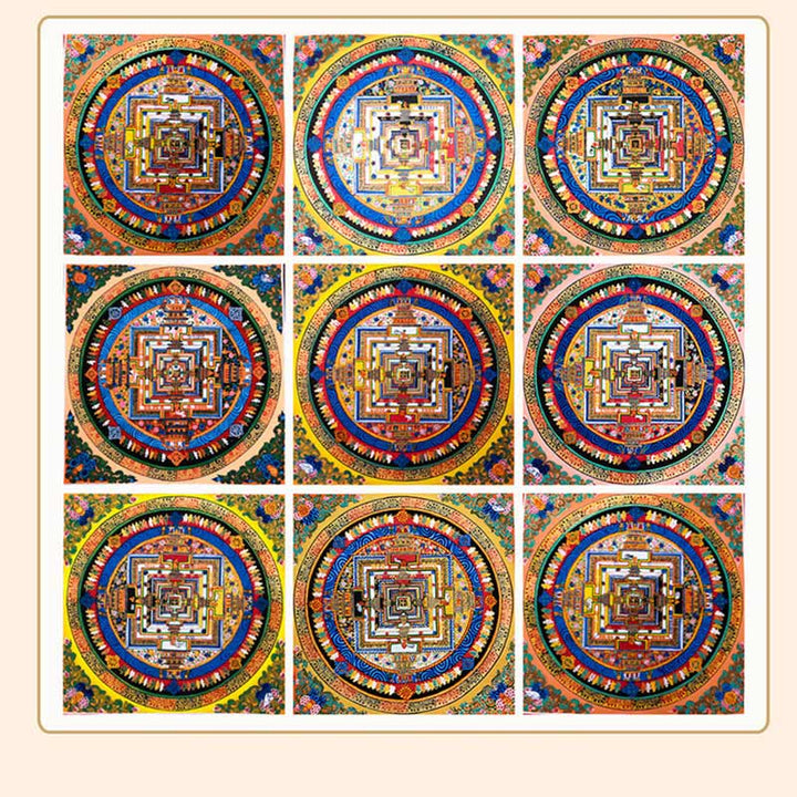 Buddha Stones Tibetan Handmade Thangka Mandala Painting Blind Box Random Color Pattern Tibetan Thangka BS 15
