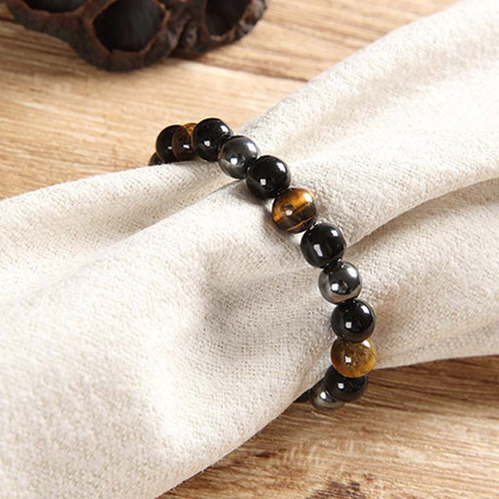 Tibetan Tiger's Eye Bracelet & Necklace Set — view 7
