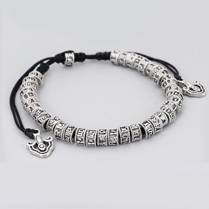 Adjustable Om Mani Padme Hum alloy bracelet — view 3