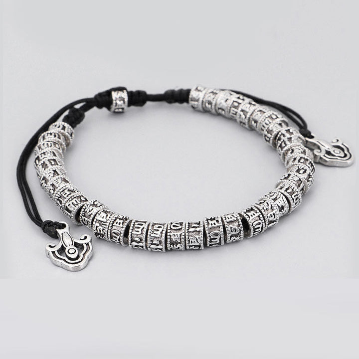 Adjustable Om Mani Padme Hum alloy bracelet — view 3