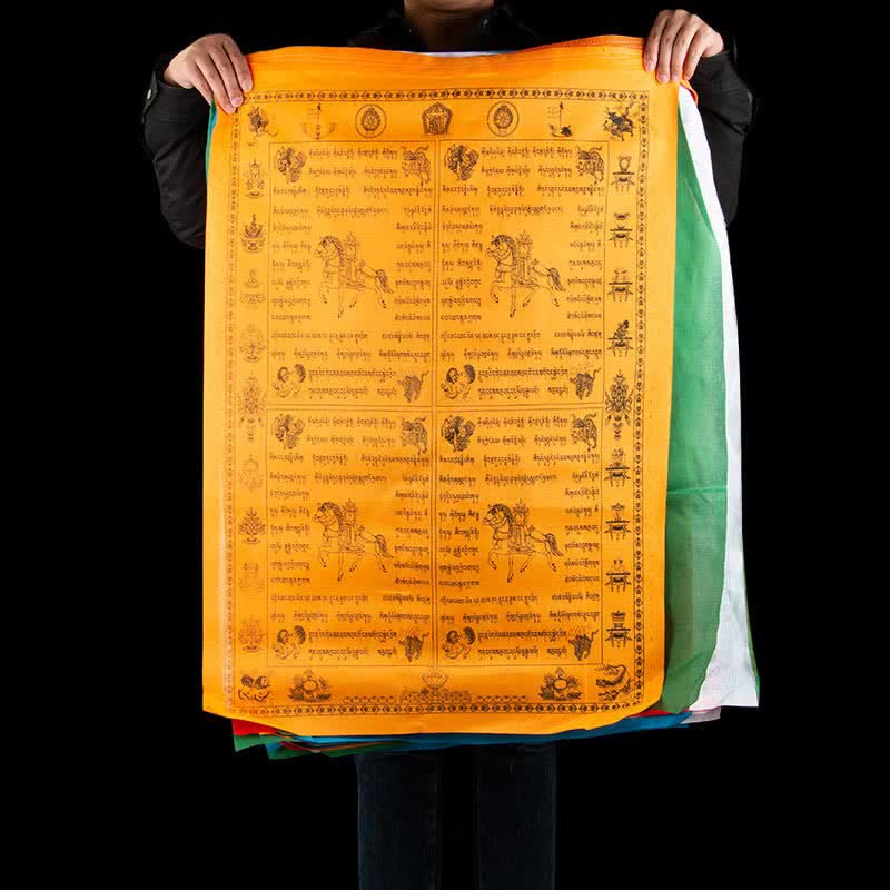 Five-color Windhorse prayer flags — view 3