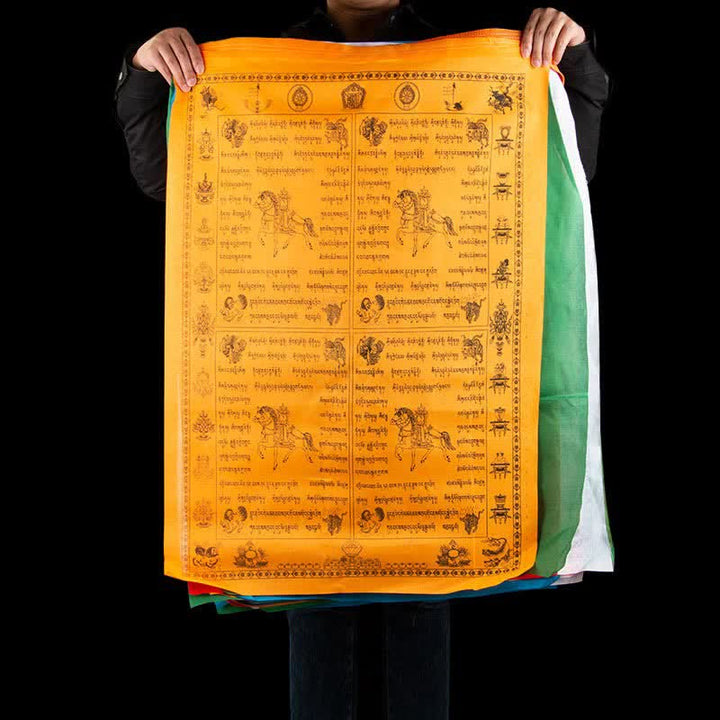 Five-color Windhorse prayer flags — view 3