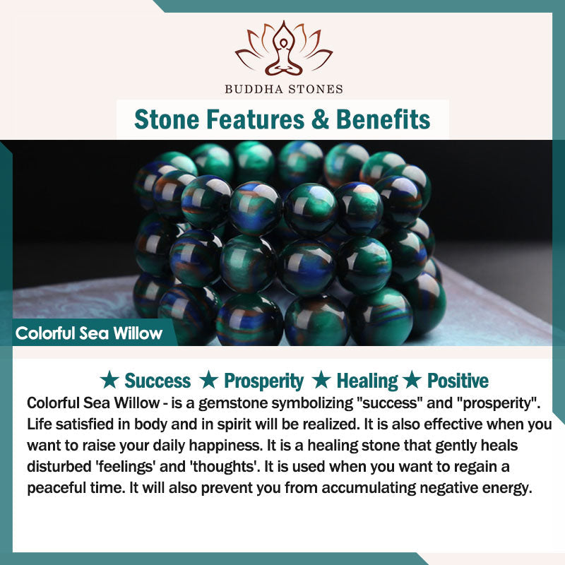 Colorful Sea Willow Ring Mala Bracelet — product view 9
