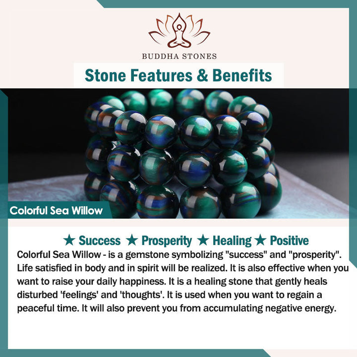 Colorful Sea Willow Ring Mala Bracelet — product view 9