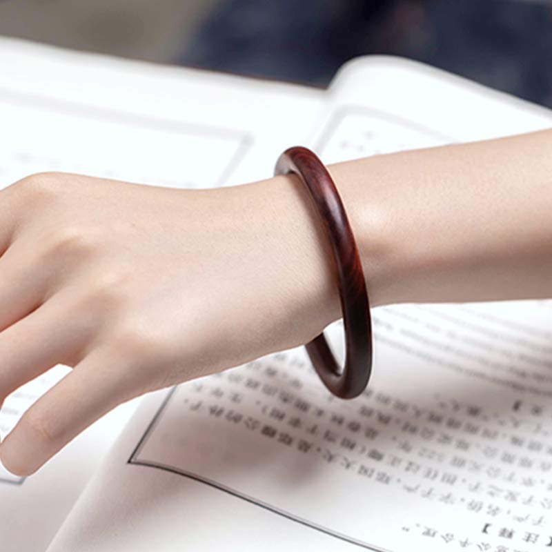 Buddha Stones Tibetan Small Leaf Red Sandalwood Ebony Green Sandalwood Protection Bracelet Bangle Bracelet BS 6