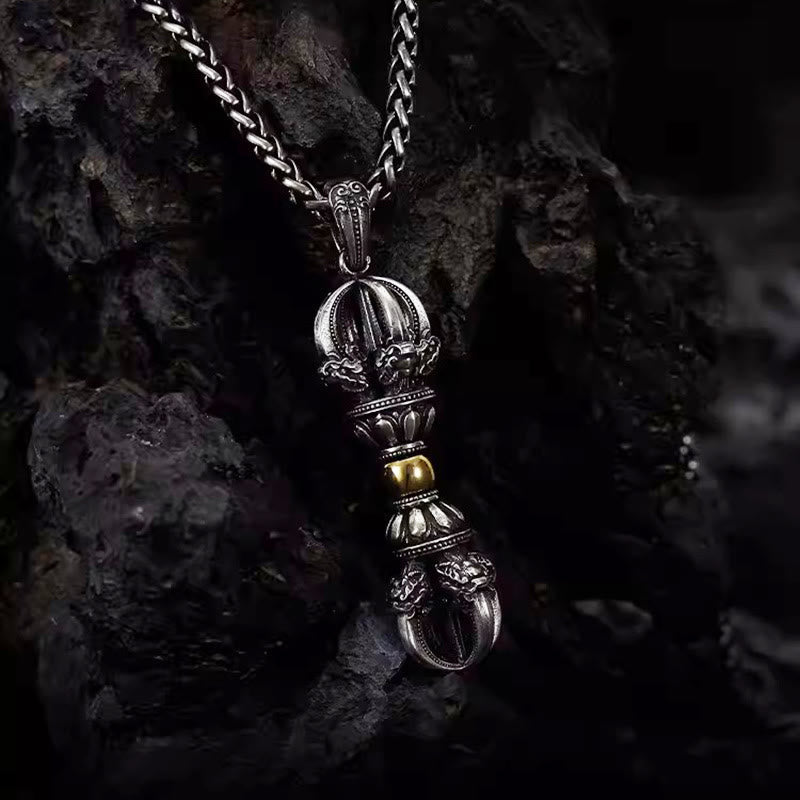 Buddha Stones Tibetan Dorje Vajra Design Wealth Necklace Pendant Necklaces & Pendants BS 2