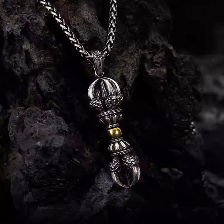 Buddha Stones Tibetan Dorje Vajra Design Wealth Necklace Pendant Necklaces & Pendants BS 2