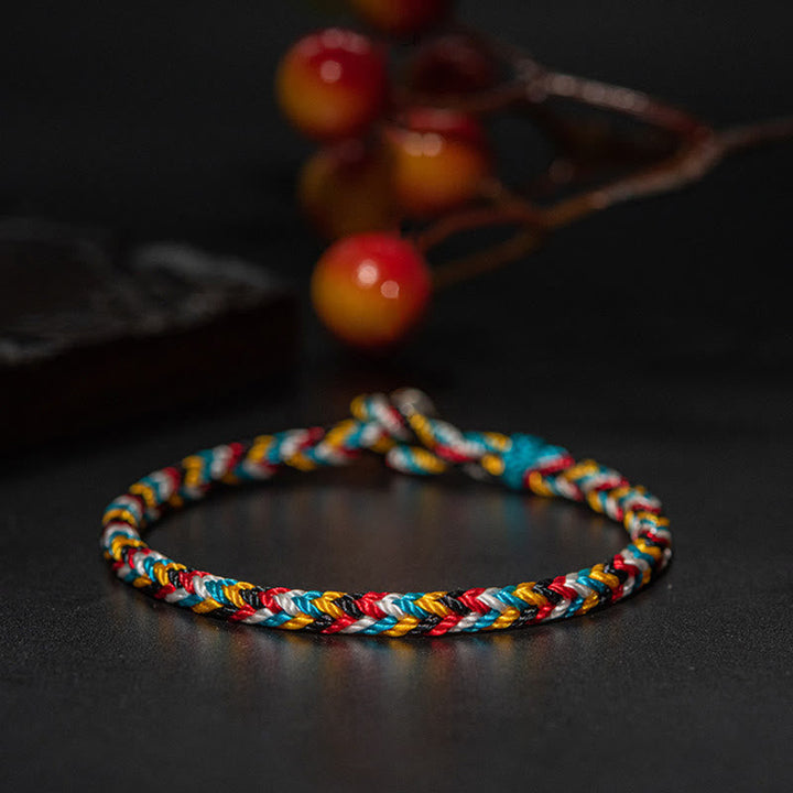 Handwoven five-color thread bracelet — view 6