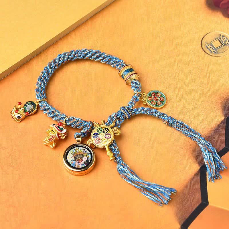 Tibetan Zakiram motif braided cord bracelet — view 2