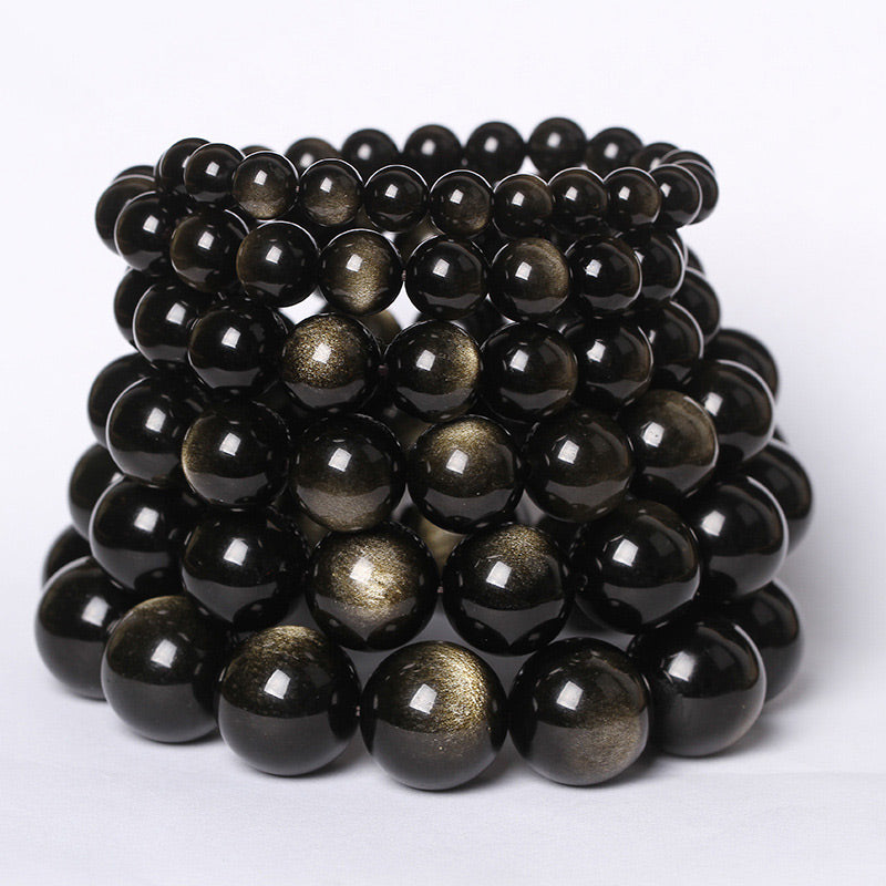 Tibetan obsidian bracelet — view 4