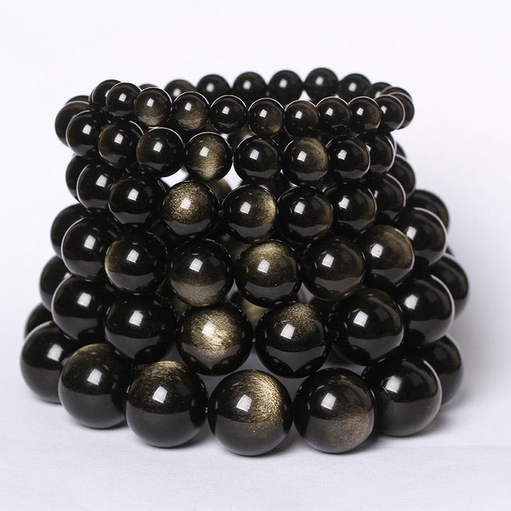 Tibetan obsidian bracelet — view 4