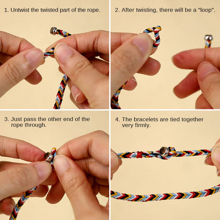 Handwoven five-color thread bracelet — view 10
