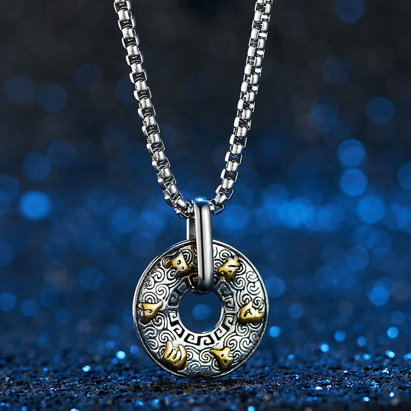 Om Mani Padme Hum peace buckle necklace — view 4