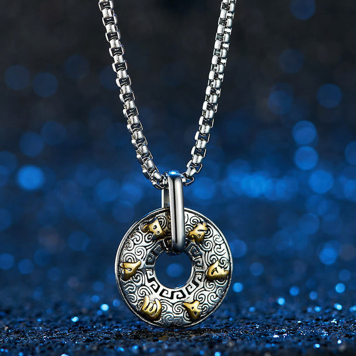 Om Mani Padme Hum peace buckle necklace — view 4