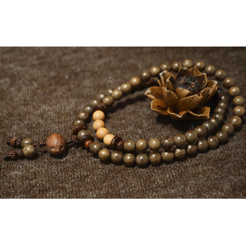 Tibetan sandalwood charm mala bracelet — view 12