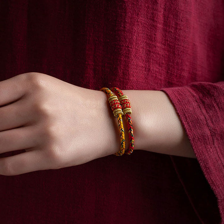 Buddha Stones Tibet Handmade Chinese Zodiac Luck Strength Braided String Bracelet - image 17