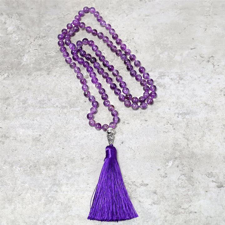 Tibetan 108-bead mala necklace — view 2
