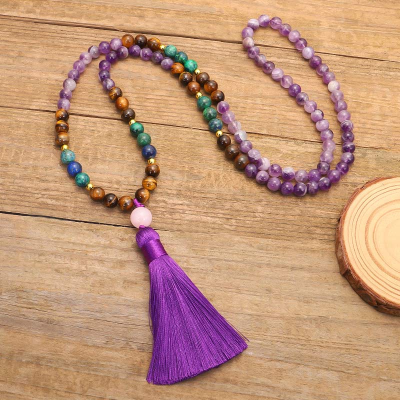 Tibetan Amethyst Mala Bracelet Set — view 7