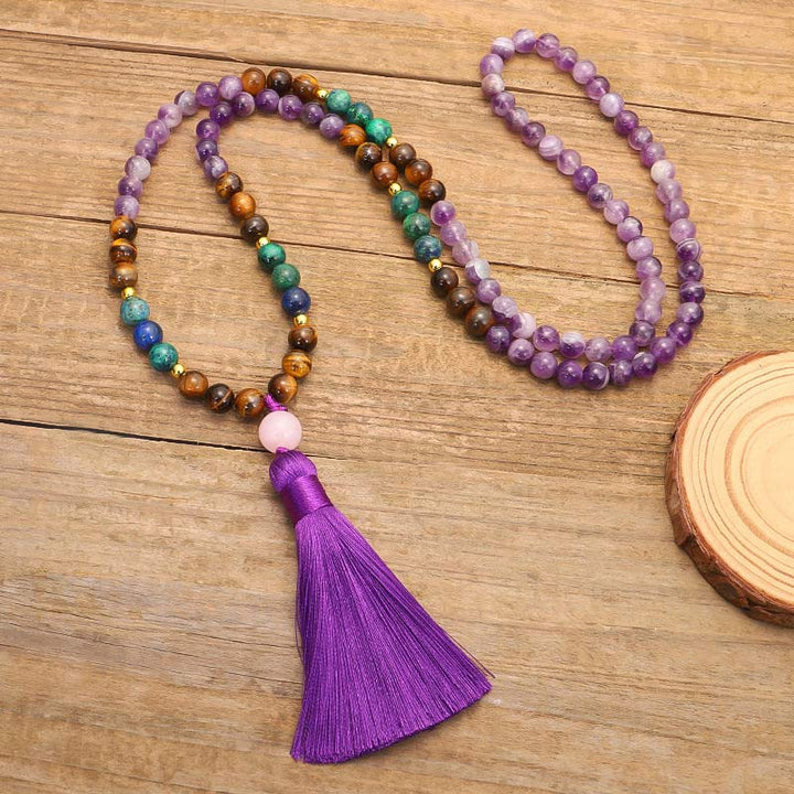 Tibetan Amethyst Mala Bracelet Set — view 7