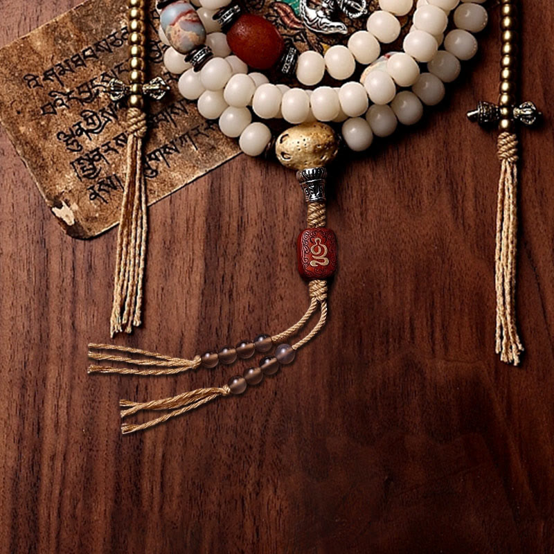108 bodhi seed and Dzi bead mala — view 17