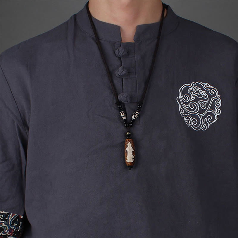 Tibetan Dzi bead Avalokiteshvara pendant — view 9