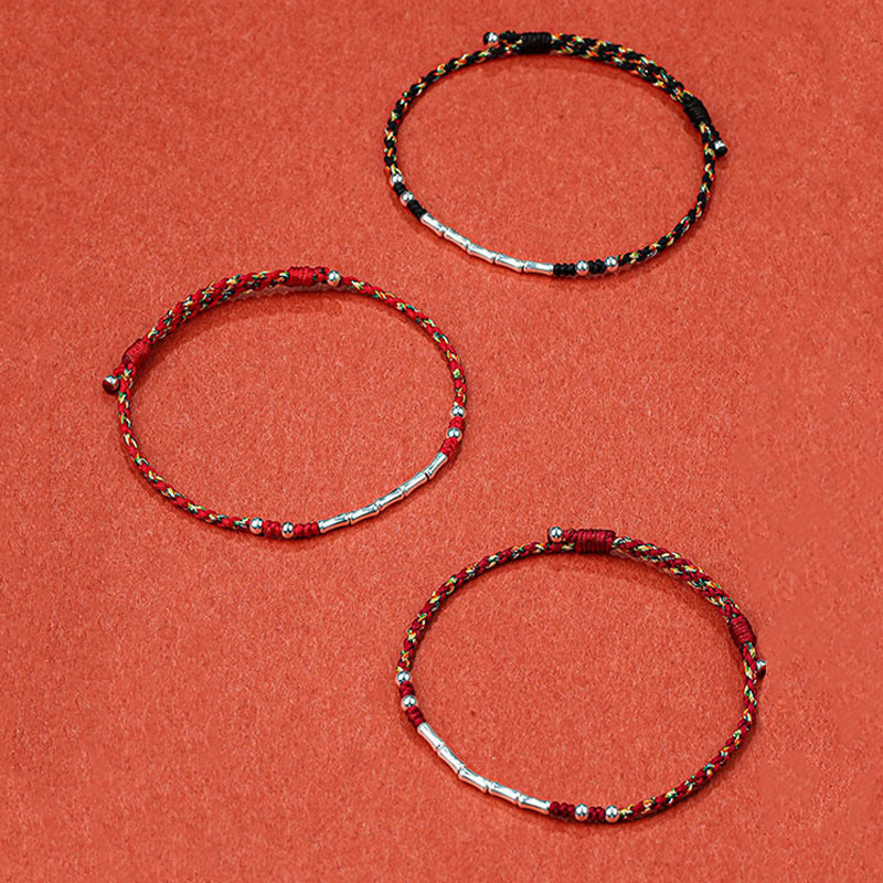 Handwoven Multicolor Bamboo Cord Bracelet — view 2