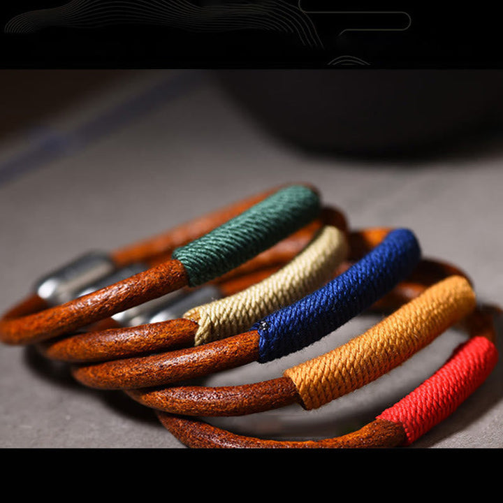 Five-element leather buckle bracelet — view 16