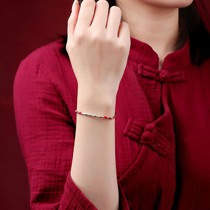 Handwoven Multicolor Bamboo Cord Bracelet — view 10