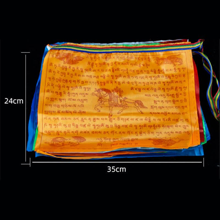 Buddha Stones Tibetan 5 Colors Windhorse Blessing Outdoor 20 Pcs Prayer Flag TIBETAN PRAYER FLAGS buddhastoneshop 18